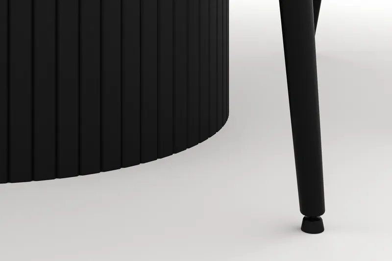 Kopparbo Rund Matgrupp 106-156cm med 6 Alsarp Matstolar - Svart - Products - Möbler - Bord & matgrupp - Matgrupp