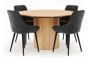 Kopparbo Rund Matgrupp 130-150 cm 4 Alsarp Matstolar - Natural - Products - Möbler - Bord & matgrupp - Matgrupp