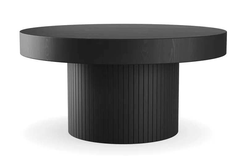 Kopparbo Soffbord 90 cm Runt Svart, Svart trä