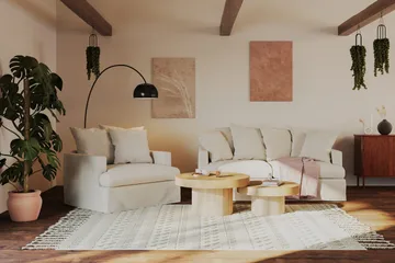 Kopparbo Soffbord 90 cm Runt Vitlaserad Ek - Vitlaserad ek - Products - Möbler - Bord & matgrupp - Soffbord