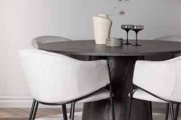 Lanzo Matgrupp 120 cm Rund med 4 Evelina stolar - Svart - Products - Möbler - Bord & matgrupp - Matgrupp