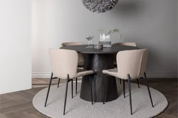 Lanzo Matgrupp 120 cm Rund med 4 Modesto stolar - Beige - Products - Möbler - Bord & matgrupp - Matgrupp