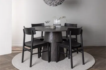 Lanzo Matgrupp 120 cm Rund med 4 Montros stolar - Svart - Products - Möbler - Bord & matgrupp - Matgrupp