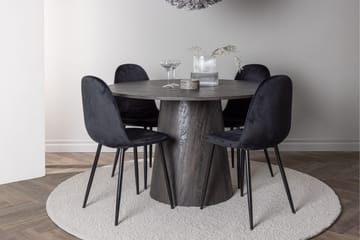 Lanzo Matgrupp 120 cm Rund med 4 Polar stolar - Svart - Products - Möbler - Bord & matgrupp - Matgrupp