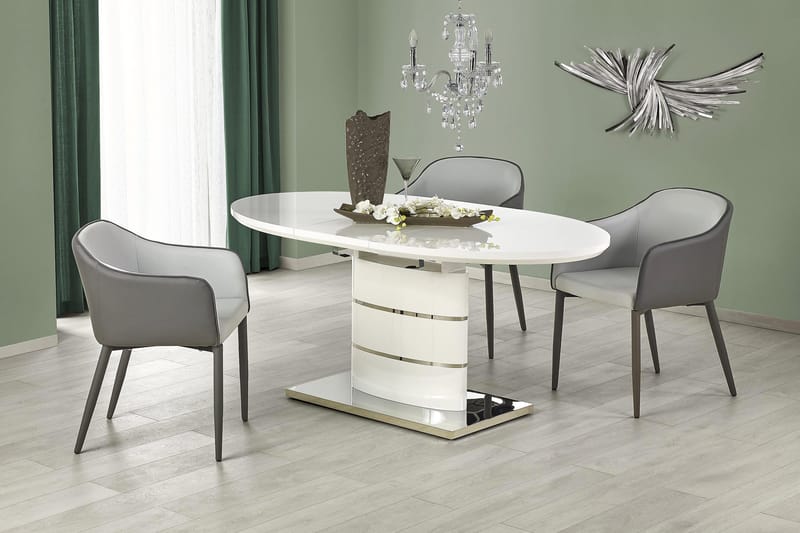 Lauber Förlängningsbart Matbord 140 cm - Vit - Products - Möbler - Bord & matgrupp - Matbord & köksbord