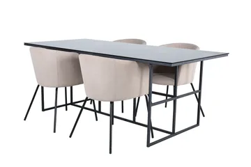 Leif Matgrupp 200 cm Rektangulär med 4 Berit stolar - Beige - Products - Möbler - Bord & matgrupp - Matgrupp