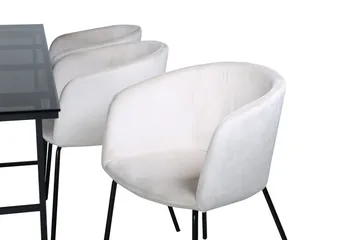 Leif Matgrupp 200 cm Rektangulär med 6 Berit stolar - Beige - Products - Möbler - Bord & matgrupp - Matgrupp