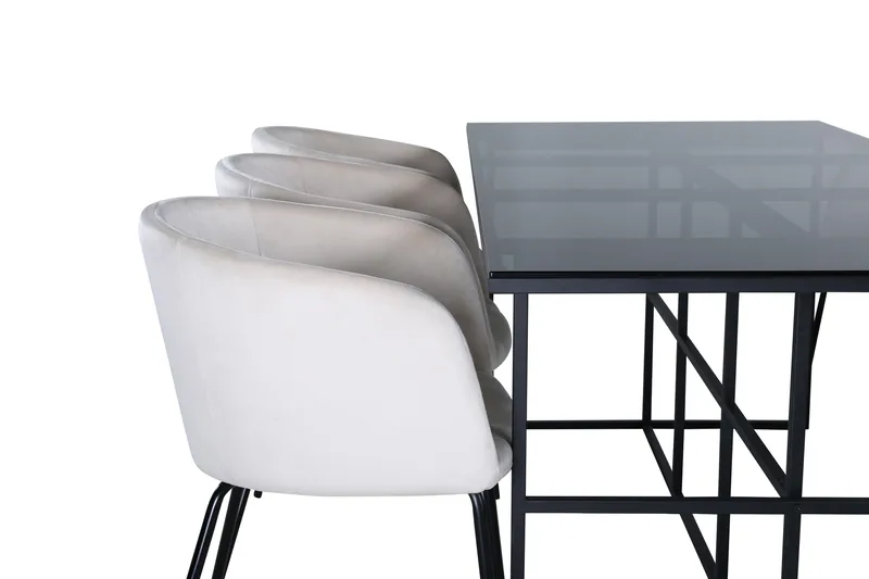 Leif Matgrupp 200 cm Rektangulär med 6 Berit stolar - Beige - Products - Möbler - Bord & matgrupp - Matgrupp