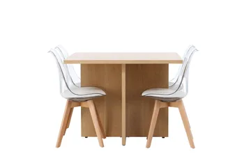 Leo Matgrupp 100 cm Rektangulär med 4 Edvin stolar - Natur - Products - Möbler - Bord & matgrupp - Matgrupp