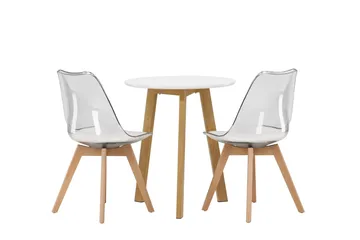 Leonora Matgrupp 65 cm Rund med 2 Edvin stolar - Vit - Products - Möbler - Bord & matgrupp - Matgrupp