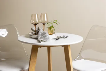 Leonora Matgrupp 65 cm Rund med 2 Edvin stolar - Vit - Products - Möbler - Bord & matgrupp - Matgrupp