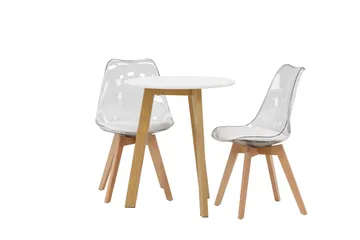 Leonora Matgrupp 65 cm Rund med 2 Edvin stolar - Vit - Products - Möbler - Bord & matgrupp - Matgrupp