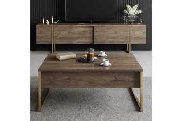 Luxe Soffbord 90x40 cm Brun/Guld - Hanah Home - Products - Möbler - Bord & matgrupp - Soffbord