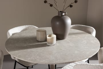 Lycke Matgrupp 110 cm Rund med 4 Agnes stolar - Beige/Vit - Products - Möbler - Bord & matgrupp - Matgrupp