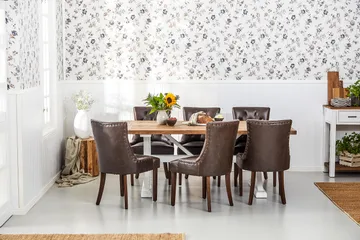 Lyon Förlängningsbar Matgrupp 200 cm med 6 Tuva Stol - Natur/Vit/Brun - Products - Möbler - Bord & matgrupp - Matgrupp