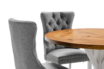 Lyon Matgrupp 120 cm Rund inkl 4 Bergviken Stolar - Brun/Vit - Products - Möbler - Bord & matgrupp - Matgrupp