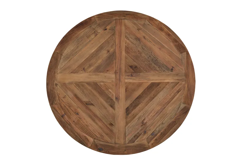 Lyon Matgrupp 150 cm Rund med 4 Tuva Fåtölj - Vintage Alm/Vit/Svart PU - Products - Möbler - Bord & matgrupp - Matgrupp