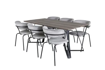 Marina Matgrupp 180 cm Rektangulär med 6 Arrow stolar - Svart - Products - Möbler - Bord & matgrupp - Matgrupp