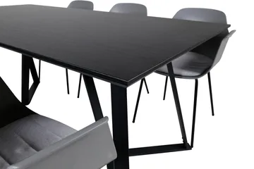 Marina Matgrupp 180 cm Rektangulär med 6 Comfort stolar - Svart - Products - Möbler - Bord & matgrupp - Matgrupp