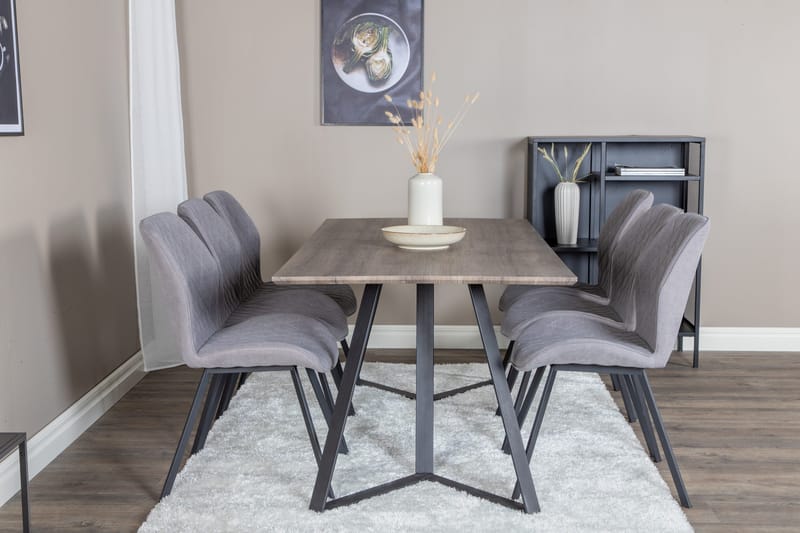 Marina Matgrupp 180 cm Rektangulär med 6 Gemma stolar - Svart - Products - Möbler - Bord & matgrupp - Matgrupp