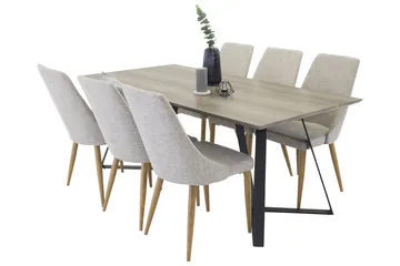 Marina Matgrupp 180 cm Rektangulär med 6 Leone stolar - Svart - Products - Möbler - Bord & matgrupp - Matgrupp