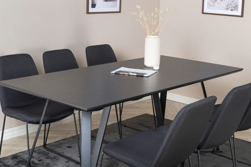 Marina Matgrupp 180 cm Rektangulär med 6 Muce stolar - Svart - Products - Möbler - Bord & matgrupp - Matgrupp