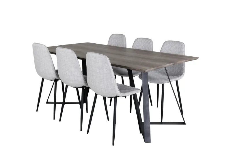 Marina Matgrupp 180 cm Rektangulär med 6 Polar stolar - Svart - Products - Möbler - Bord & matgrupp - Matgrupp