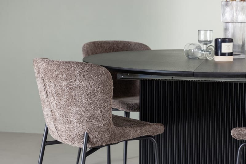 Matilda Matgrupp 130 cm Rund med 4 Modesto Stolar - Svart - Products - Möbler - Bord & matgrupp - Matgrupp
