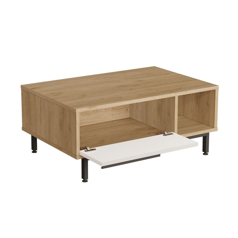 Nilena Soffbord 90x37,6x60 cm - Ek och vitt - Products - Möbler - Bord & matgrupp - Soffbord