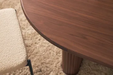 Noira Matbord 220 cm Massiv Valnöt med 6st Gemmiano Matstol - Brun / Teddy / Trä - Products - Möbler - Bord & matgrupp - Matgrupp