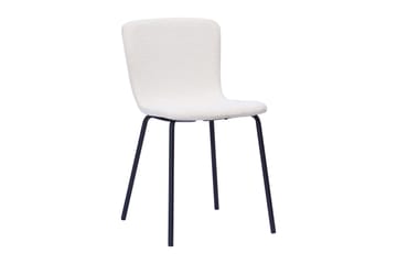 Noira Runt Litet Matbord Massiv Valnöt 120 cm med 4 Katy Matstolar - Brun / Vit Bouclé / Metallben Svart - Products - Möbler - Bord & matgrupp - Matgrupp