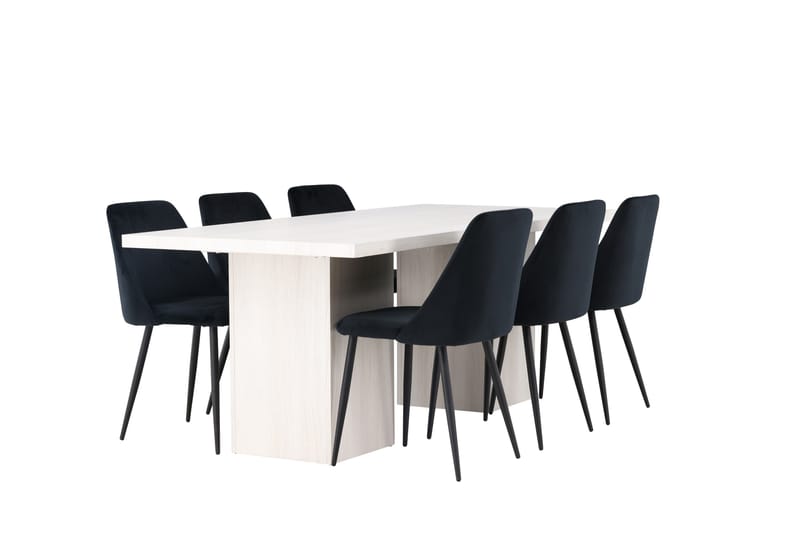 Olga Matgrupp 200 cm Rektangulär med 6 Night Stolar - Vit - Products - Möbler - Bord & matgrupp - Matgrupp