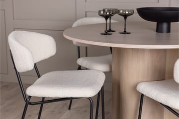 Olivia Matgrupp 110 cm Rund med 4 Chico Stolar - Whitewash - Products - Möbler - Bord & matgrupp - Matgrupp