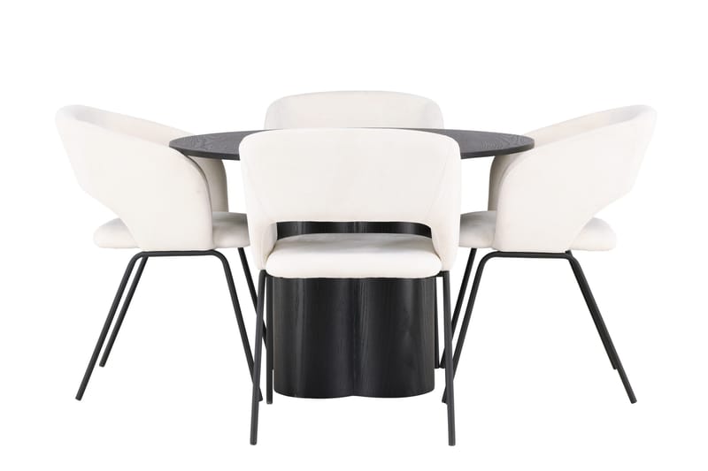 Olivia Matgrupp 110 cm Rund med 4 Day Stolar, Svart