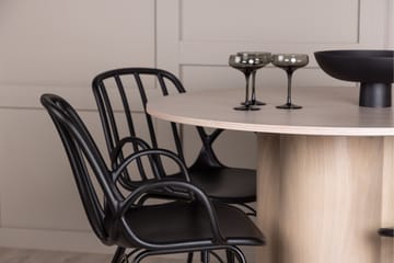 Olivia Matgrupp 110 cm Rund med 4 Dyrön stolar - Whitewash - Products - Möbler - Bord & matgrupp - Matgrupp