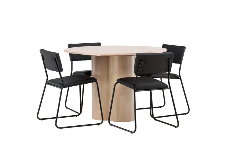 Olivia Matgrupp 110 cm Rund med 4 Kenth Stolar - Svart - Products - Möbler - Bord & matgrupp - Matgrupp