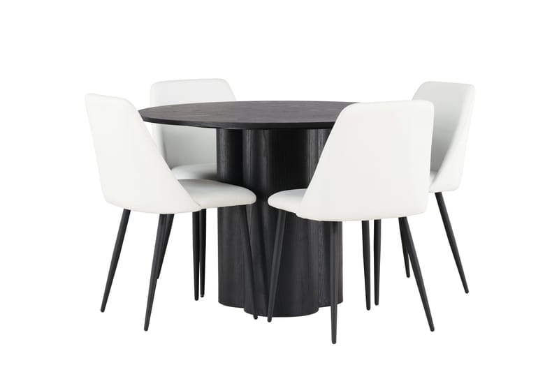 Olivia Matgrupp 110 cm Rund med 4 Night Stolar - Svart - Products - Möbler - Bord & matgrupp - Matgrupp