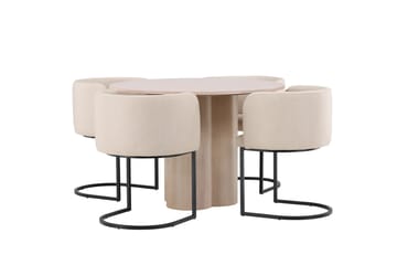 Olivia Matgrupp 110 cm Rund med 4 Simrishamn stolar - Whitewash - Products - Möbler - Bord & matgrupp - Matgrupp