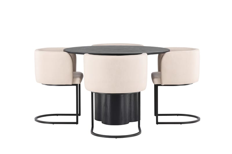 Olivia Matgrupp 110 cm Rund med 4 Simrishman Stolar, Beige