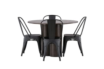 Olivia Matgrupp 110 cm Rund med 4 Tempe Stolar - Svart - Products - Möbler - Bord & matgrupp - Matgrupp