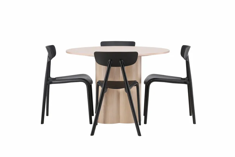 Olivia Matgrupp 110 cm Rund med 4 Ursholmen stolar - Whitewash - Products - Möbler - Bord & matgrupp - Matgrupp