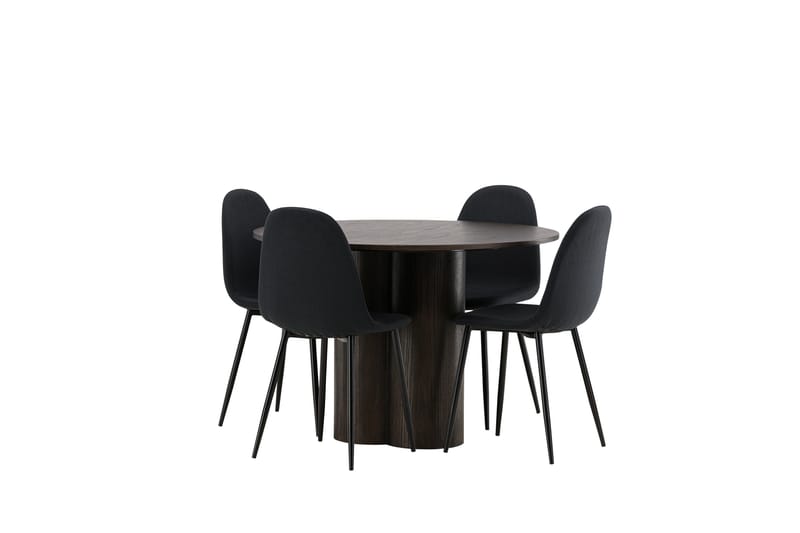 Olivia Matgrupp 110 cm Rund med 4 Polar stolar - Svart - Products - Möbler - Bord & matgrupp - Matgrupp