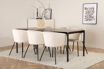 Pelle Matgrupp 190 cm Rektangulär med 6 Berit stolar - Beige - Products - Möbler - Bord & matgrupp - Matgrupp