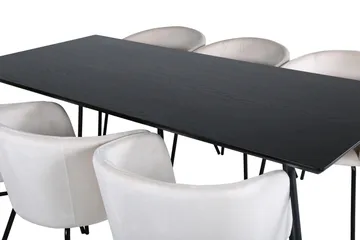 Petra Matgrupp 190 cm Rektangulär med 6 Berit stolar - Beige - Products - Möbler - Bord & matgrupp - Matgrupp
