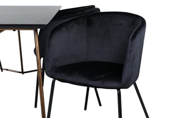 Petra Matgrupp 190 cm Rektangulär med 6 Berit stolar - Svart - Products - Möbler - Bord & matgrupp - Matgrupp