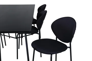 Petra Matgrupp 190 cm Rektangulär med 6 Vault stolar - Svart - Products - Möbler - Bord & matgrupp - Matgrupp