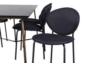 Petra Matgrupp 190 cm Rektangulär med 6 Vault stolar - Svart - Products - Möbler - Bord & matgrupp - Matgrupp