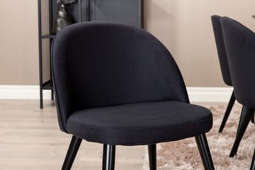 Petra Matgrupp 190 cm Rektangulär med 6 Velvet stolar - Svart - Products - Möbler - Bord & matgrupp - Matgrupp