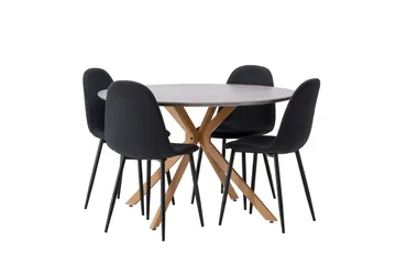 Piazza Matgrupp + 4 stolar Rektangulär - Grå - Products - Möbler - Bord & matgrupp - Matgrupp