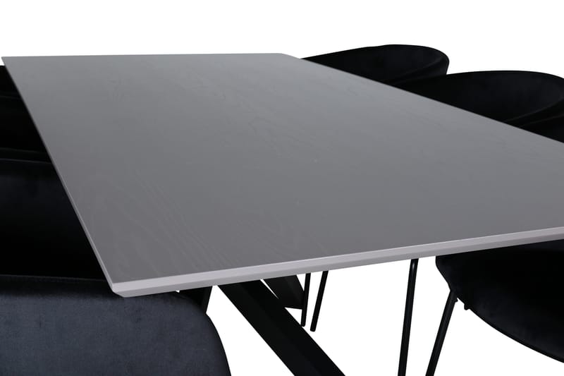 Piazza Matgrupp 180 cm Rektangulär med 6 Berit stolar - Svart - Products - Möbler - Bord & matgrupp - Matgrupp